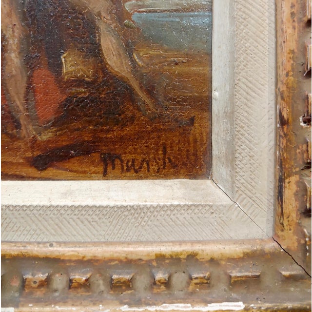 1930s Reginald Marsh -Blonde Woman With a Red Cape on the Boardwalk -Oil Painting For Sale - Image 5 of 8