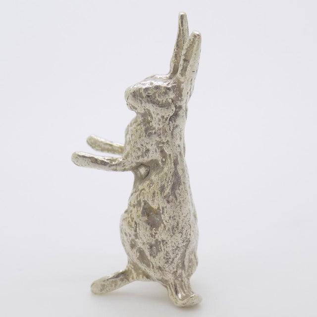 Vintage Italian Silver Rabbit Figurine, 1950s For Sale - Image 4 of 13