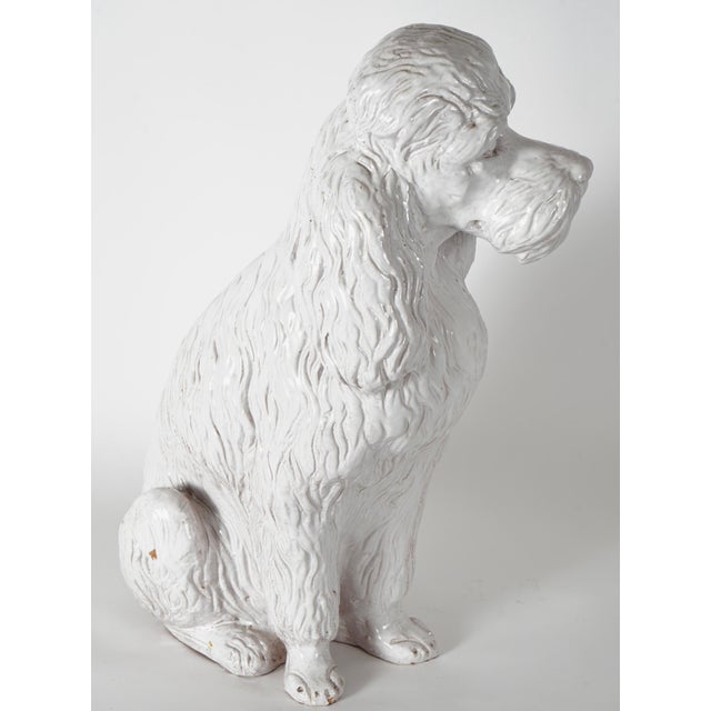 Vintage Italian Ceramic Dog Statue For Sale - Image 4 of 11