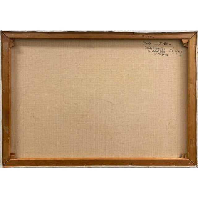 'Woman Reclining on a Chaise Longue' by Vivian Ruth Huebler, Mid-Century San Francisco Woman Artist, Large Oil For Sale - Image 9 of 10