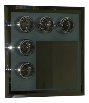 Chrome-Plated Steel Wall Lamp with Mirror and Lights, 1970s