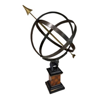 Vintage Brass Armillary Sculpture For Sale