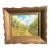 Small Signed Gold Framed Farmhouse and Foliage Landscape Painting on Canvas For Sale
