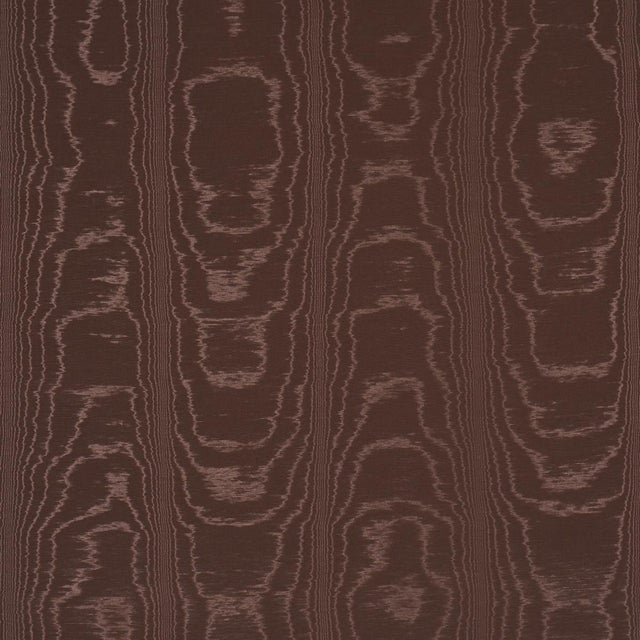 Sample - Schumacher Washington Moiré Fabric In Brown For Sale