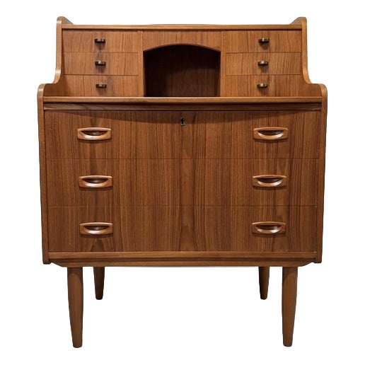 Mid-Century Modern Danish Teak Secretaire, 1970s For Sale