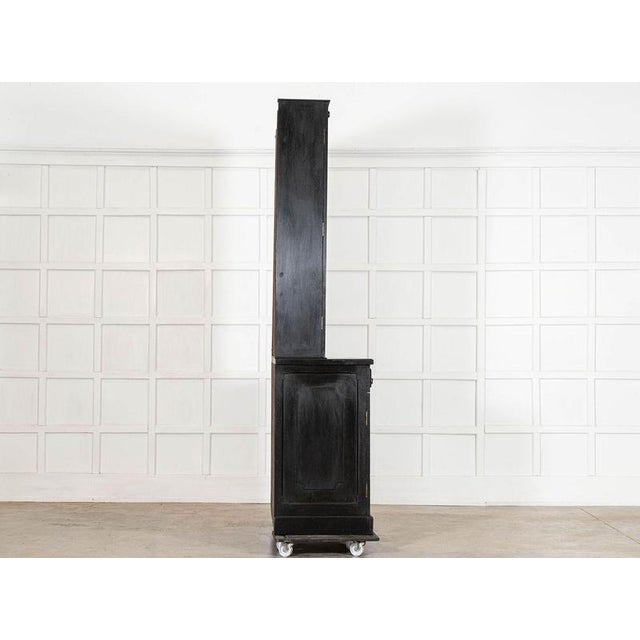 Antique English Ebonised Mahogany Glazed Bookcase, 1880 For Sale - Image 10 of 17