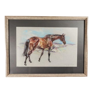 Horse Pastel Painting by Leslie Charlotte Benenson of Erin Star. 3/4 Bred Irish Mare Aged 18. / 1 June 1985 For Sale