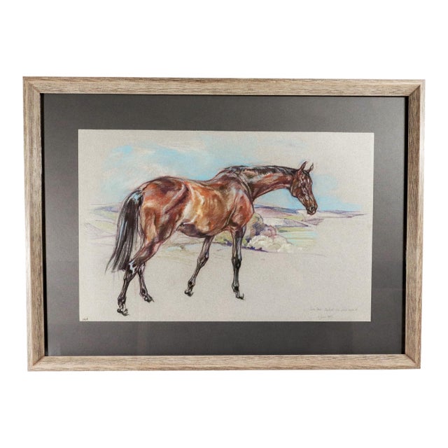 Horse Pastel Painting by Leslie Charlotte Benenson of Erin Star. 3/4 Bred Irish Mare Aged 18. / 1 June 1985 For Sale