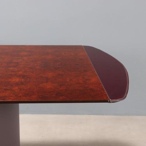 Vintage Italian Office Table in Burl Veneer, 1980s For Sale - Image 4 of 10