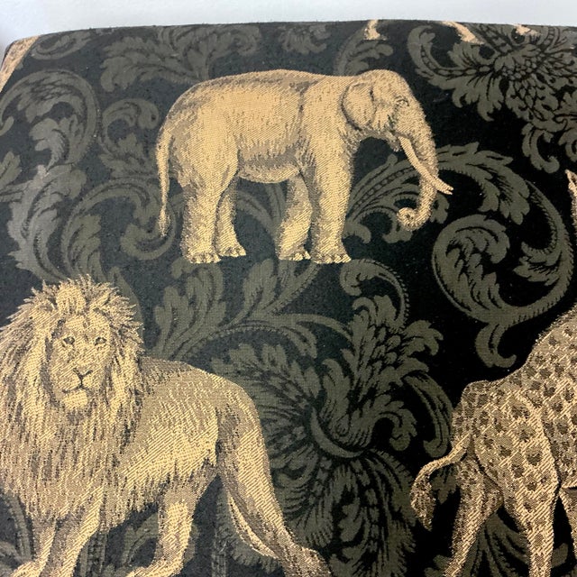 Wood Mid-Century Safari Post Modern Dorthy Draper Style Parson Benches - A Pair For Sale - Image 7 of 12