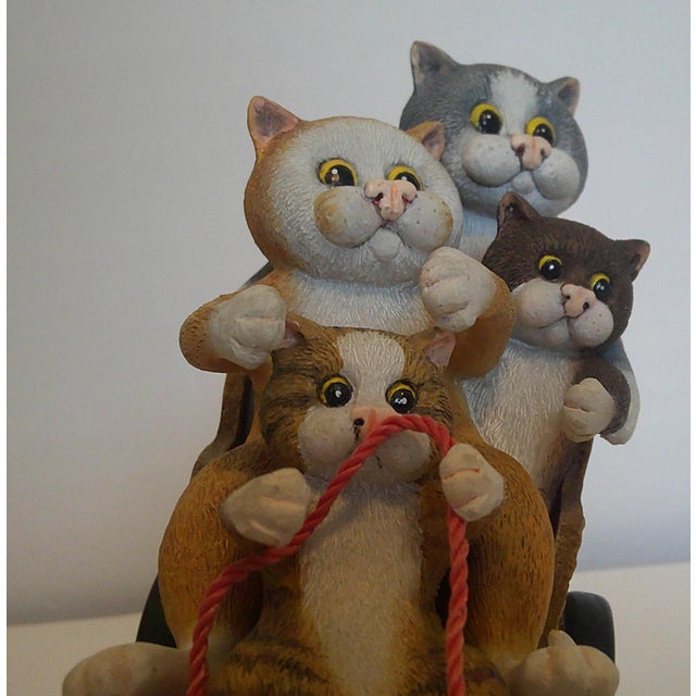 Illustration Rare Border Fine Arts Comic & Curious Cats Go-Karting A22913 Linda Jane Smith For Sale - Image 3 of 12