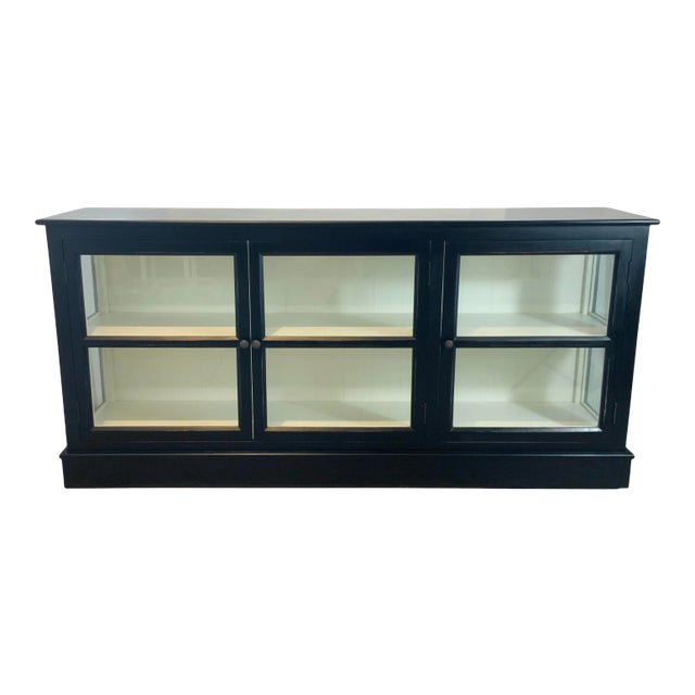 Modern Black and White Display Console Table For Sale