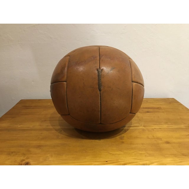 Animal Skin Vintage Leather 3kg Medicine Ball, 1930s For Sale - Image 7 of 9