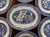 English earthenware dinner service comprising six large plates and an oval platter. Barratts factory, Staffordshire....