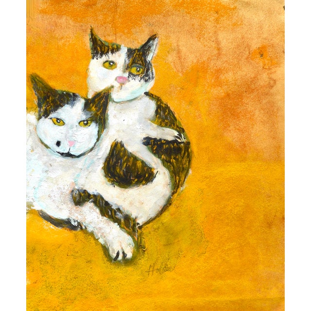 Contemporary Orange Cats Drawing by Martha Holden For Sale - Image 3 of 6
