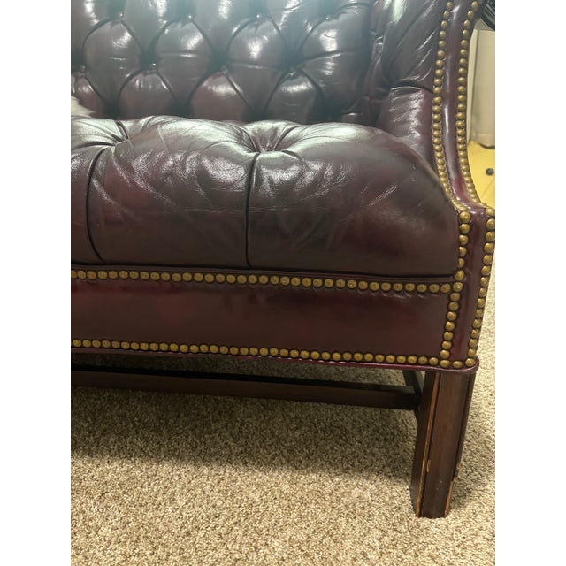 1990s Vintage Tufted Camelback Chippendale Sofa For Sale - Image 5 of 5