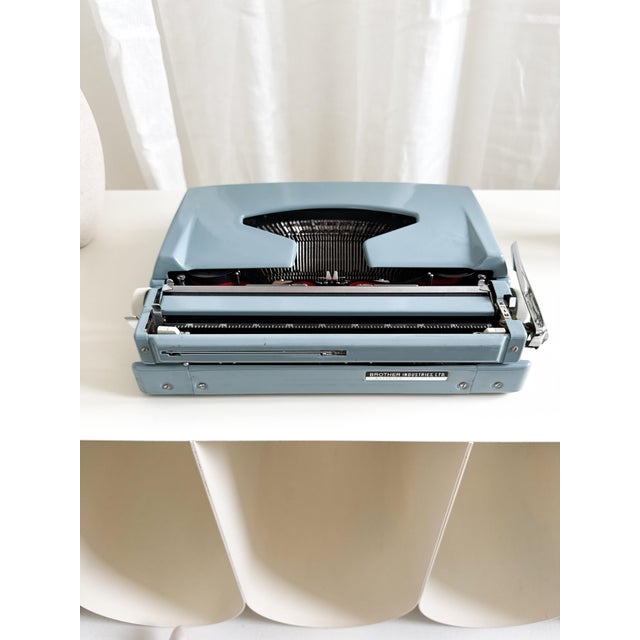 Vintage Typewriter in Light Blue from Brother De Luxe, 1960s For Sale - Image 17 of 18