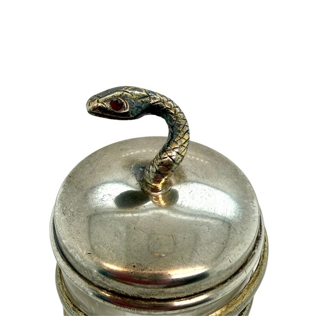 Rare Tiffany & Co. Sterling & Crystal Snake Perfume Bottle, 1891–1902 For Sale In Charleston - Image 6 of 9