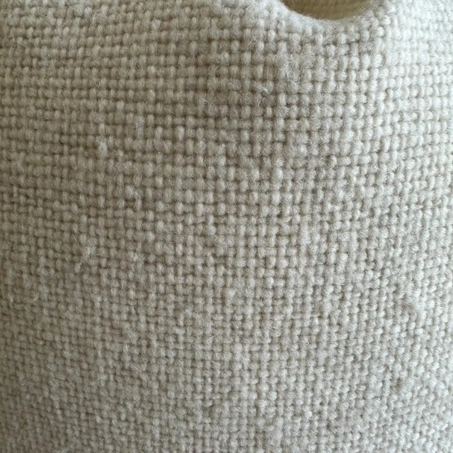 Hand Woven Wool Accent Pillow in Off White For Sale In Los Angeles - Image 6 of 8