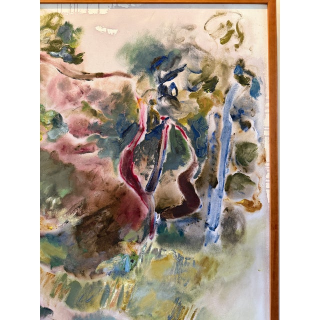 Textile Maryanne Harman “Toward Kendalls” 1987 Large Abstract Oil Painting Framed For Sale - Image 7 of 12