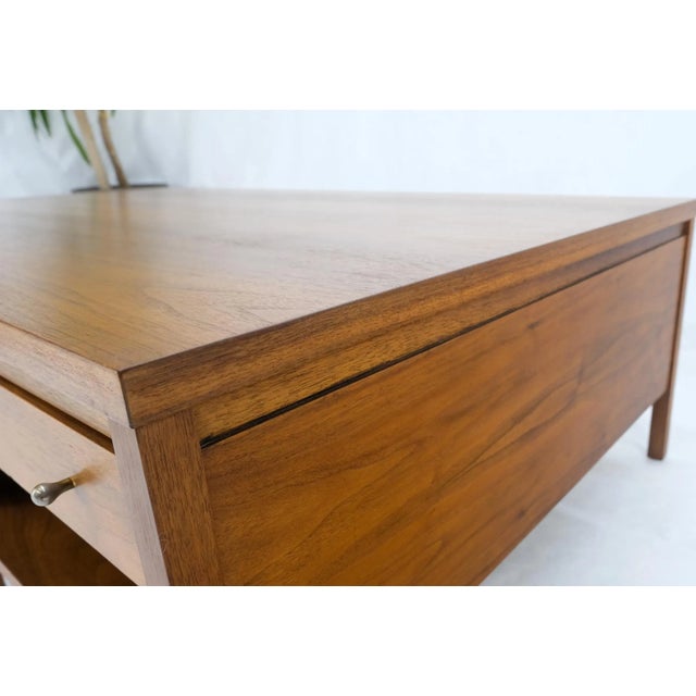 Calvin Furniture Large Rectangle Walnut One Drawer Paul McCobb Coffee Table for Calvin 1960s For Sale - Image 4 of 13