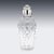 A wonderful 20th century english solid silver and cut glass cocktail shaker, of tapering form, made from glass with a...