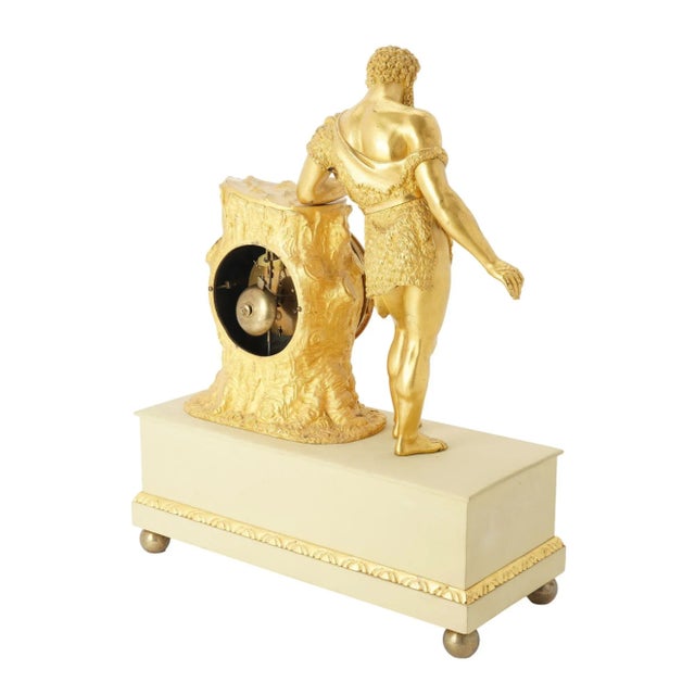 French Charles X Period Fire Gilt Bronze Mantel Clock, C. 1820-30 For Sale - Image 10 of 12