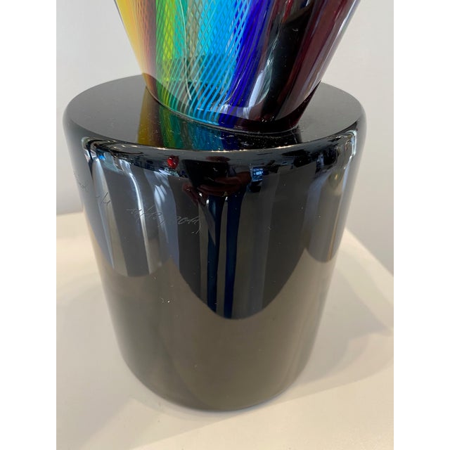Double Flame Murano Glass Sculpture by Adriano Della Valentino For Sale In Naples, FL - Image 6 of 7
