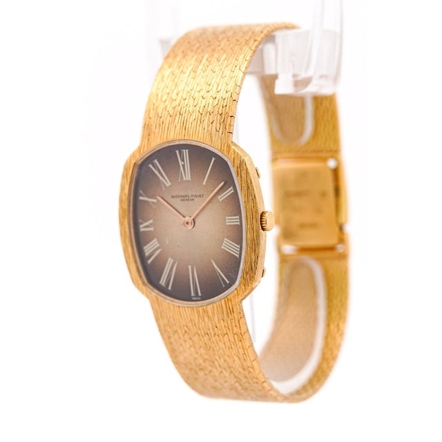 1960s Audemars Piguet 28mm 18k Gold Brown Fumé Sunburst Mesh Bracelet Watch For Sale - Image 10 of 14