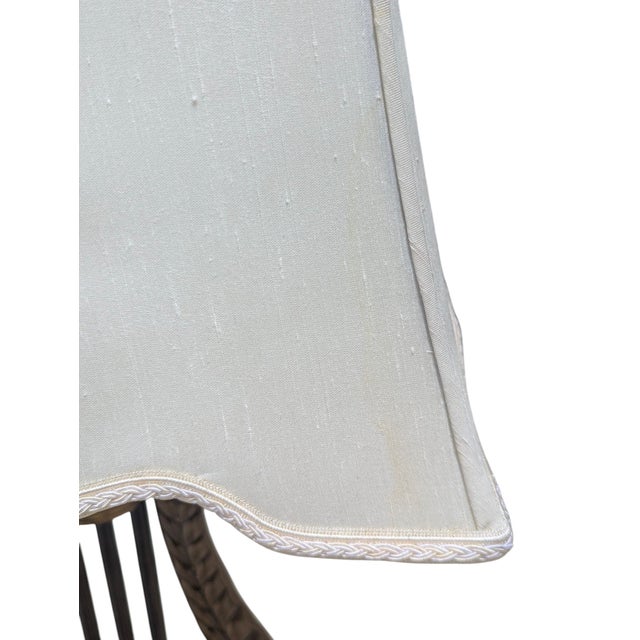 Vintage Chelsea House Neoclassical Lyre Table Lamp With Lamp Shade For Sale - Image 14 of 18