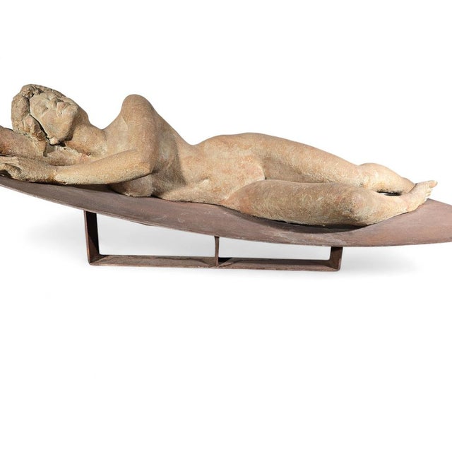 Modern Mañosa, Large Sculpture of a Reclining Woman, 1970, Terracotta For Sale - Image 3 of 12