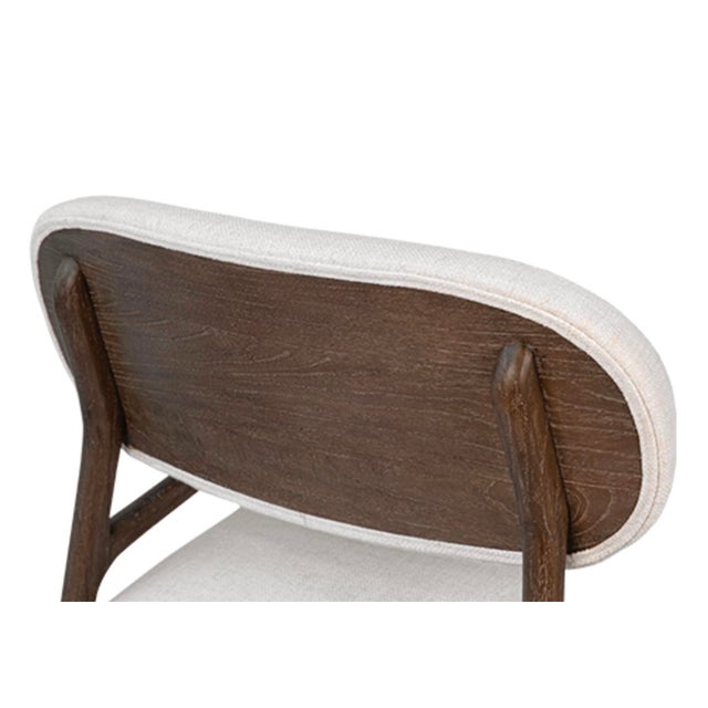 2020s Modern Wood Frame Linen Accent Chair For Sale - Image 5 of 9