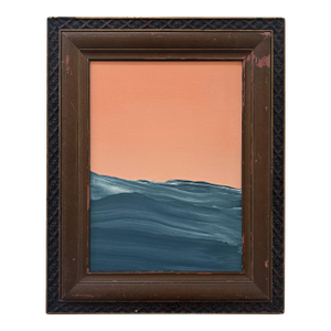 "Heat Waves" Abstract Art in Antique Frame, Original Seascape Painting by JTS