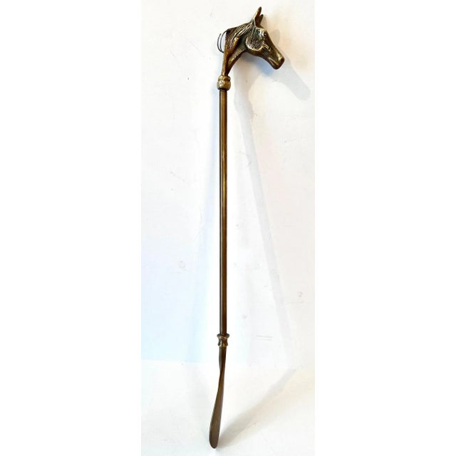 Mid 20th Century Solid Brass Shoe Horn with Horse For Sale - Image 5 of 12