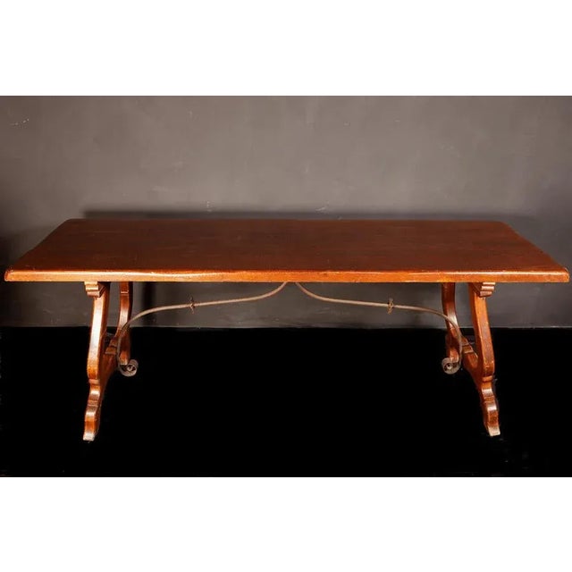 Wood 19th Century Tuscan Walnut Dining or Writing Table For Sale - Image 7 of 8
