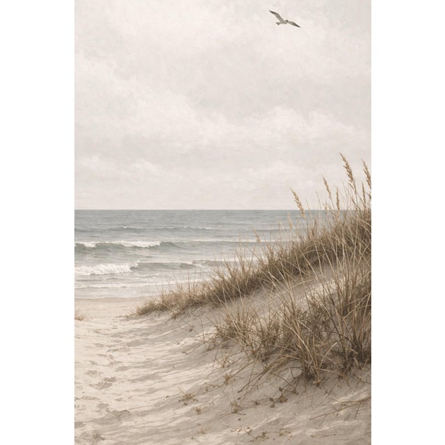 Paper Coastal Sand Dunes Path, Minimalist Beach Wall Art Print, 24″ × 36″ For Sale - Image 7 of 9