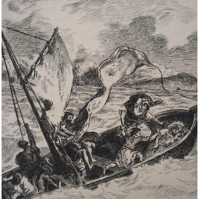 After Eugène Delacroix, Jesus on the Lake of Gennesaret, Engraving, 1873 For Sale - Image 4 of 6