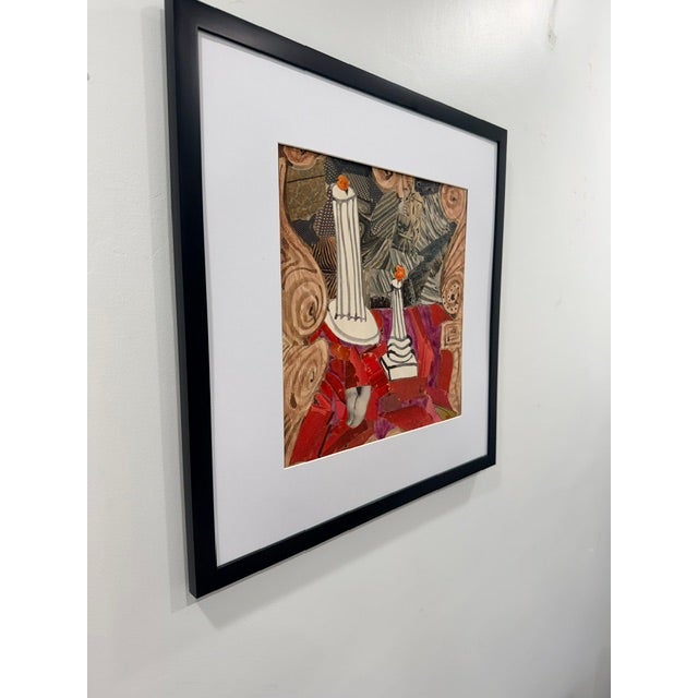 Mid-Century Modern Original Vintage Mid-Century Modern Surrealist Mixed-Media Collage Signed “Clutie” (Mid-1960s–Late 1970s) For Sale - Image 3 of 4