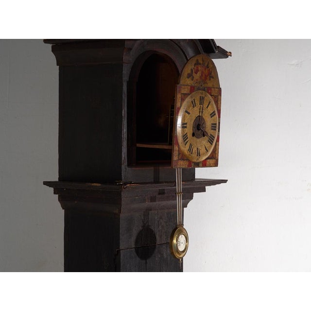 Longcase Clock in Painted Pine, Central Europe, 1850 For Sale - Image 10 of 18