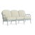 Brown Jordan Calcutta Sofa in Harbor with Peal Green Stripe and Artic Welt Cushions For Sale