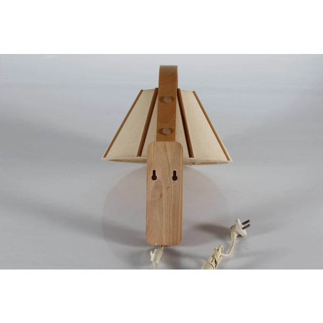 1970s Scandinavian Modern Aneta Wall Lamp in Beech by Jan Wickelgren, Sweden, 1970s For Sale - Image 5 of 12