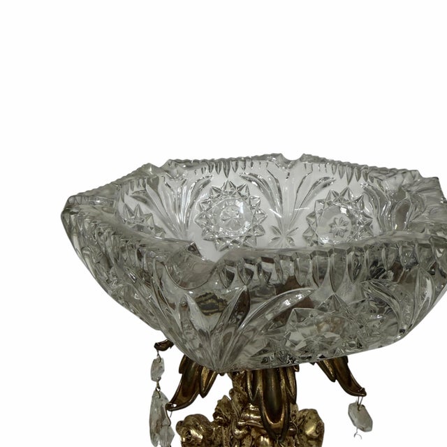 Vintage West Germany Monarch Crystal Pedestal Center Bowl For Sale - Image 4 of 4