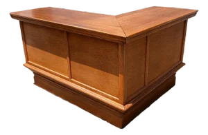 Antique Quarter Sawn Oak L Shaped General Store Counter Dry Bar 1920s