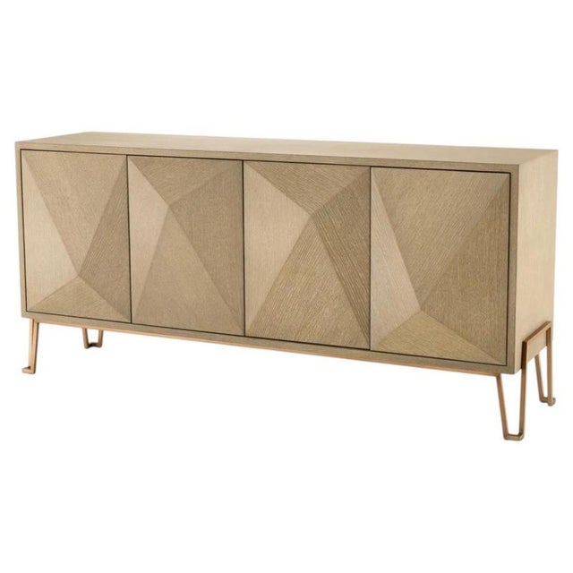 Dresser in Washed Oak Veneer and Brushed Brass Finish For Sale - Image 10 of 10