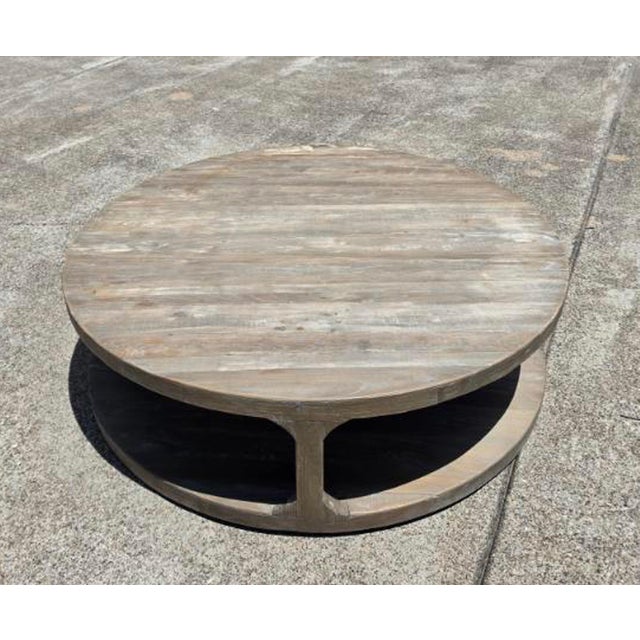 Restoration Hardware Restoration Hardware Martens Coffee Table 55" Round For Sale - Image 4 of 11