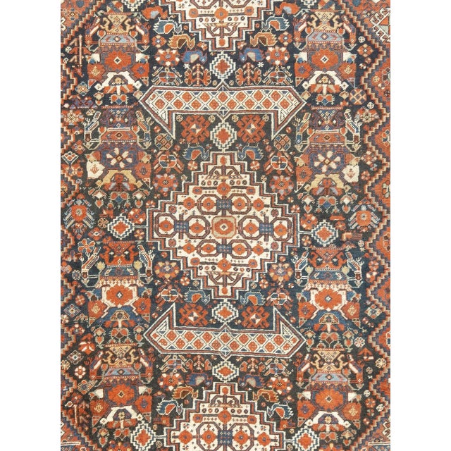 Late 18th Century Antique Persian Qashqai Rug 5'10'' x 8'2'' For Sale In New York - Image 6 of 12