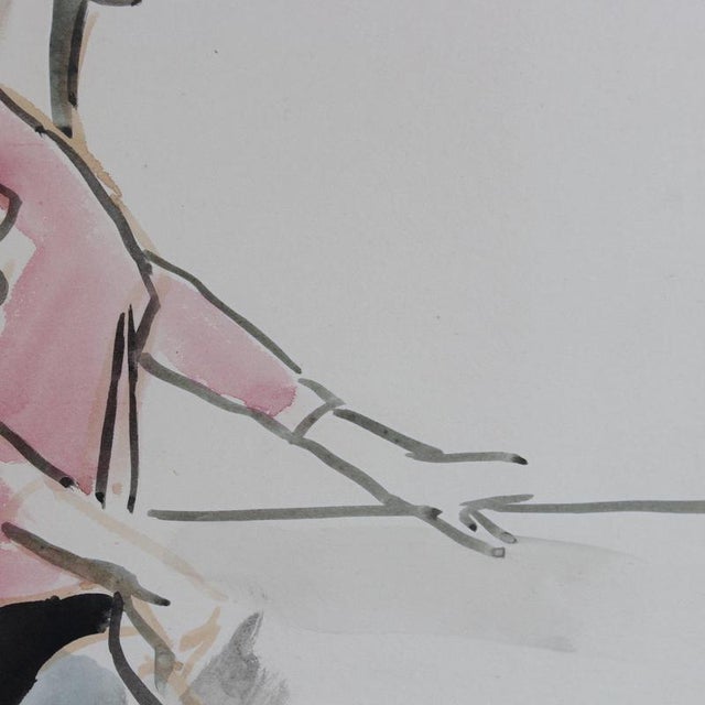 Yves Brayer, Muriel Belmondo at the Barre, 1962, Watercolor For Sale - Image 12 of 15