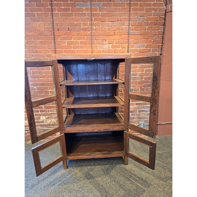 2010s Rustic Reclaimed Wood Display Cabinet For Sale - Image 5 of 6