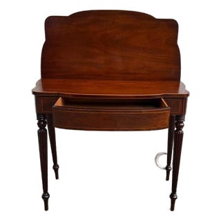 Antique Federal Style Mahogany Fold Top Console Card Table For Sale