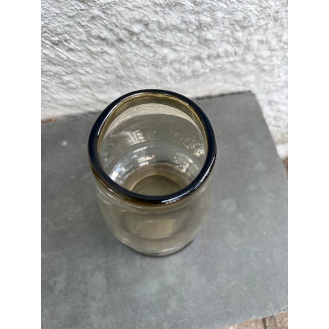Mid-Century Modern Vase Amber Colored Glass Hand Blown Scandinavian Style For Sale - Image 3 of 4